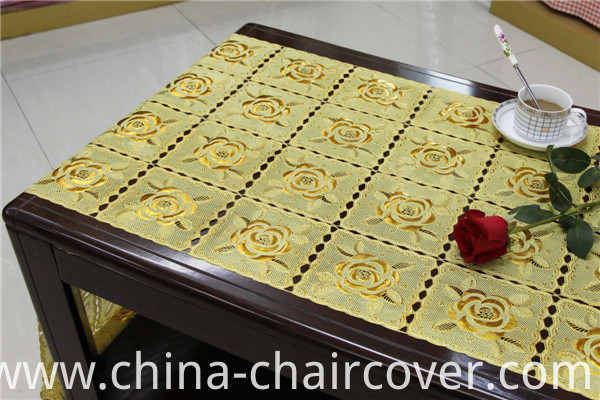 50cm Vinyl Long Lace Table Runner Gold/Silver